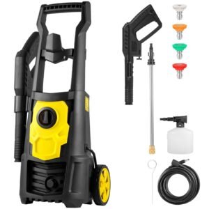 Electric Pressure Washer, 2000 PSI, Max. 1.76 GPM Power Washer with 30 ft Hose, 5 Quick Connect Nozzles, Foam Cannon, Portable to Clean Patios, Cars, Fences, Driveways, ETL Listed