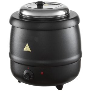 Electric Soup Warmer, 10QT Commercial Soup Kettle with 304 Stainless Steel Detachable Insert Pot, 95~176 Fahrenheit Adjustable Temperature, Soup Station for Restaurant and Big Family, Black
