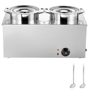 electric soup warmer two 634qt stainless steel round pot with 86185 fahrenheit adjustable temp 1200w commercial bain marie compatible with pans soup station for restaurant buffet.jpg
