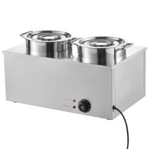 electric soup warmer two 634qt stainless steel round pot with 86185 fahrenheit adjustable temp 1200w commercial bain marie compatible with pans soup station for restaurant buffet 5.jpg