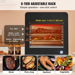 electric steak grill 1800w smokeless infrared electric broiler 1450 fahrenheit stainless steel steak cooker with 6 tier adjustable rack electric infrared grill for bbq toast grill indoor 16.jpg