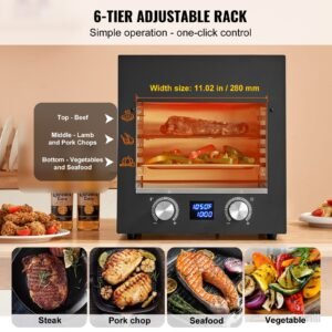 electric steak grill 1800w smokeless infrared electric broiler 1450 fahrenheit stainless steel steak cooker with 6 tier adjustable rack electric infrared grill for bbq toast grill indoor 3.jpg
