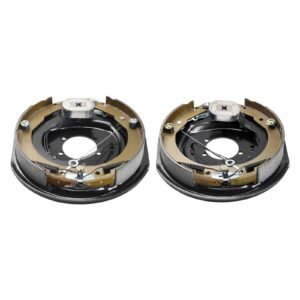 Electric Trailer Brake Assembly, 12" x 2", 1 Pair Self-Adjusting Electric Brakes Kit for 7000 lbs Axle, 5-Hole Mounting, Backing Plates for Braking System Part Replacement (1 Right + 1 Left)