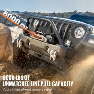 electric winch 6000 lb 12v dc truck winch with 14 in x 55 ft synthetic rope aluminum fairlead wireless wired remote control ip55 waterproof for towing off road suv truck jeep trailer boat 1.jpg