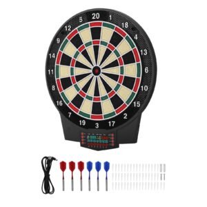 Electronic Dart Board, 15.5" Target Dartboard with 43 Games & 320+ Variations for Up to 8 Players, 6 Dart Shafts with Flights & 50 Soft Tips, Color LCD Scoring Screen for Home Party Game Room