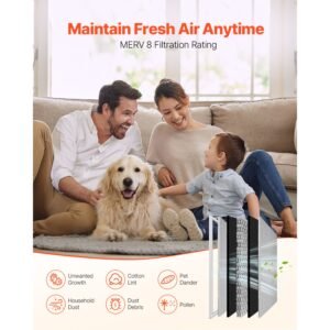 electrostatic air filter 16x25x1 inch washable reusable aluminum achvac furnace filter merv 8 long lifetimehome or office actual size 155 x 2465 x 082 in 3.jpg