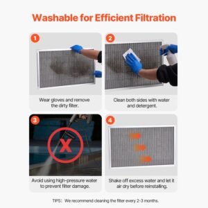 electrostatic air filter 16x25x1 inch washable reusable aluminum achvac furnace filter merv 8 long lifetimehome or office actual size 155 x 2465 x 082 in 4.jpg