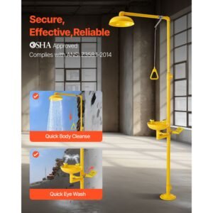 emergency shower eye wash station 3425 x 1575 x 9173 inch 304 stainless steel eyewash and shower combination osha approved first aid eye wash station for schools labs factories yellow 1.jpg
