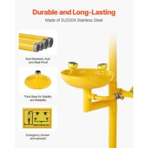 emergency shower eye wash station 3425 x 1575 x 9173 inch 304 stainless steel eyewash and shower combination osha approved first aid eye wash station for schools labs factories yellow 2.jpg
