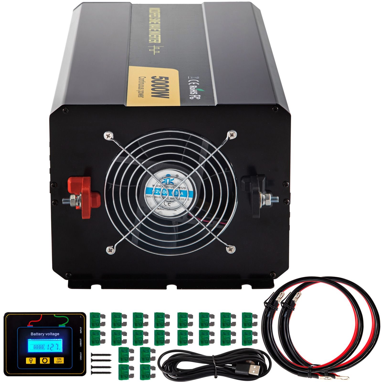 energy converter 5000w modified wave transformer 12v dc to 110v ac vehicle adapter featuring lcd screen remote control led light and gfci sockets for rvs trucks boats and outdoor adv.jpg