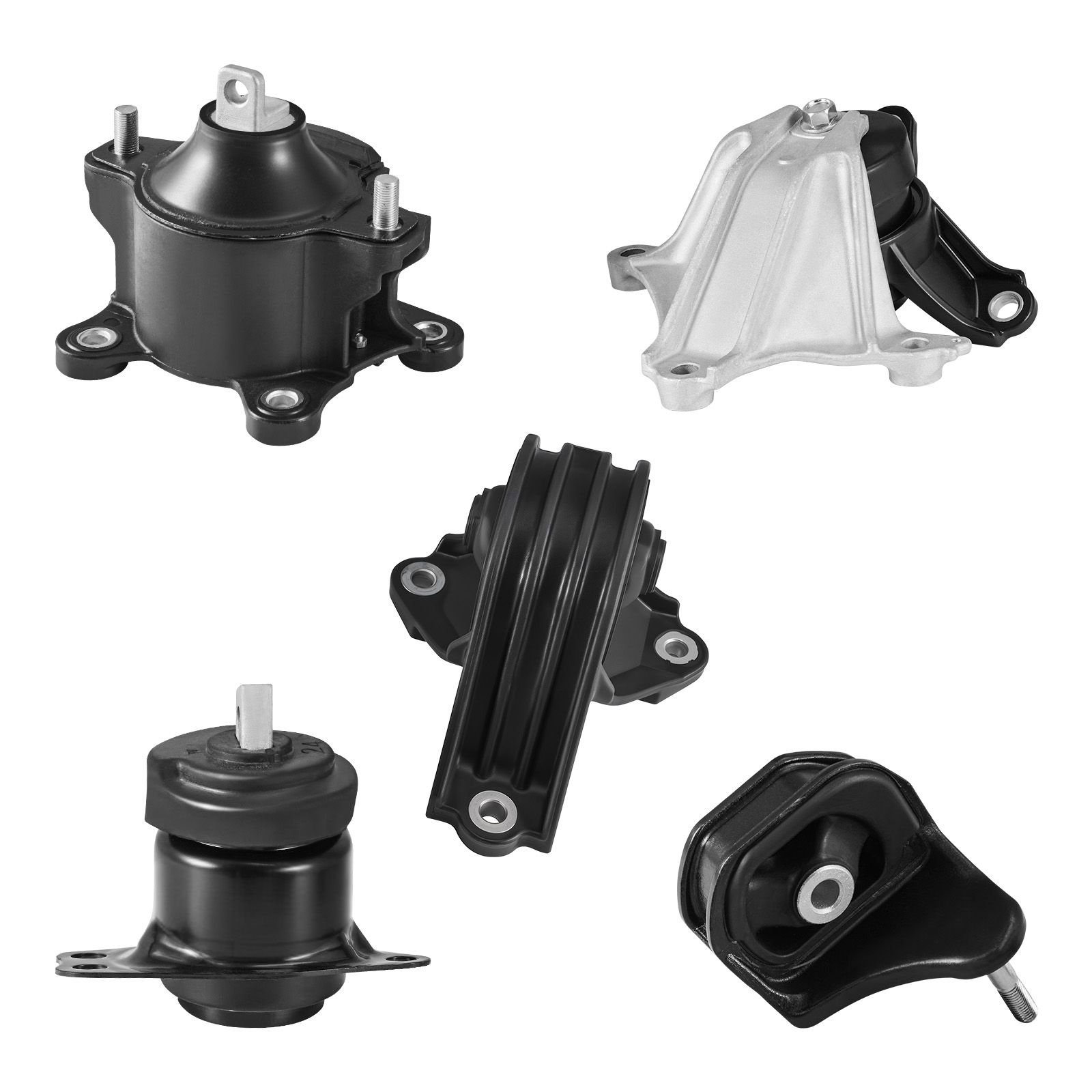 engine motor mount and transmission mount kit replacement, set of 5, compatible with 2013 2017 honda accord 2.4l l4, replace oe# a65072 a65054 a65040 a65068 a65071, secure support