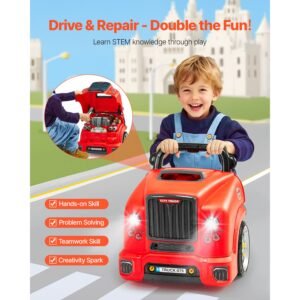 engine toy 60 pieces kids mechanic car repair set with removable parts lights and sounds steering wheel and horn kids mechanic workshop set for toddler ages 3 years and up red 1.jpg