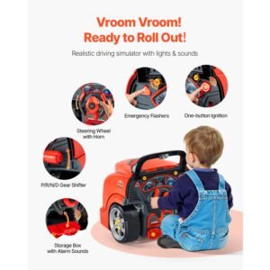 engine toy 60 pieces kids mechanic car repair set with removable parts lights and sounds steering wheel and horn kids mechanic workshop set for toddler ages 3 years and up red 3.jpg