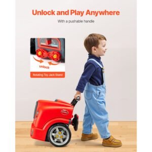 engine toy 60 pieces kids mechanic car repair set with removable parts lights and sounds steering wheel and horn kids mechanic workshop set for toddler ages 3 years and up red 4.jpg