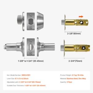 entry door locksets with deadbolt 5 pack satin nickel entry lever and single cylinder deadbolt keyed alike combo pack fit for 1 38 to 1 34 door thickness for entrance and front door 3.jpg