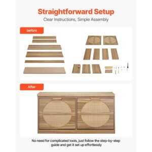 entryway shoe bench, 38.9 x 9.4 x 19.7 inch rattan like shoes bench with flip drawers, 440lbs shoe storage rack with cushion, 4 compartments and rattan doors, for hallway, living room, bedroom