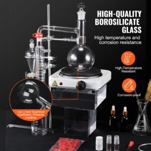 essential oil distillation kit 500ml distillation apparatus 33 boro lab glassware distillation kit with 1000w heating plate and 24 40 joint 33 pcs set 1.jpg