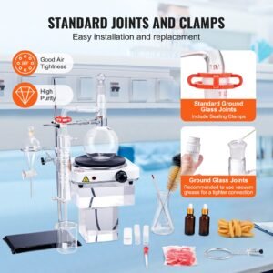 essential oil distillation kit 500ml distillation apparatus 33 boro lab glassware distillation kit with 1000w heating plate and 24 40 joint 33 pcs set 2.jpg