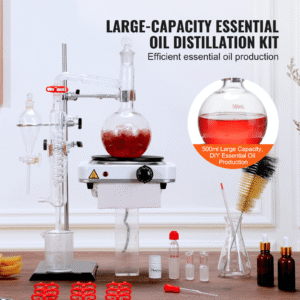 essential oil distillation kit 500ml distillation apparatus 33 boro lab glassware distillation kit with 1000w heating plate and 24 40 joint 33 pcs set.png