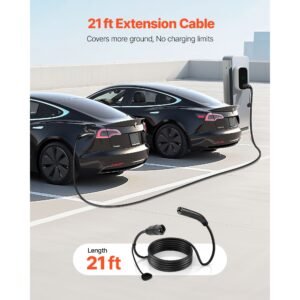 ev charger extension cable for tesla 48amp 21 ft max 240v 1152 kw with nacs plug ev extension cord for level 12 tesla mobilewall connectordestination charger model yx3s carrying bag 2.jpg