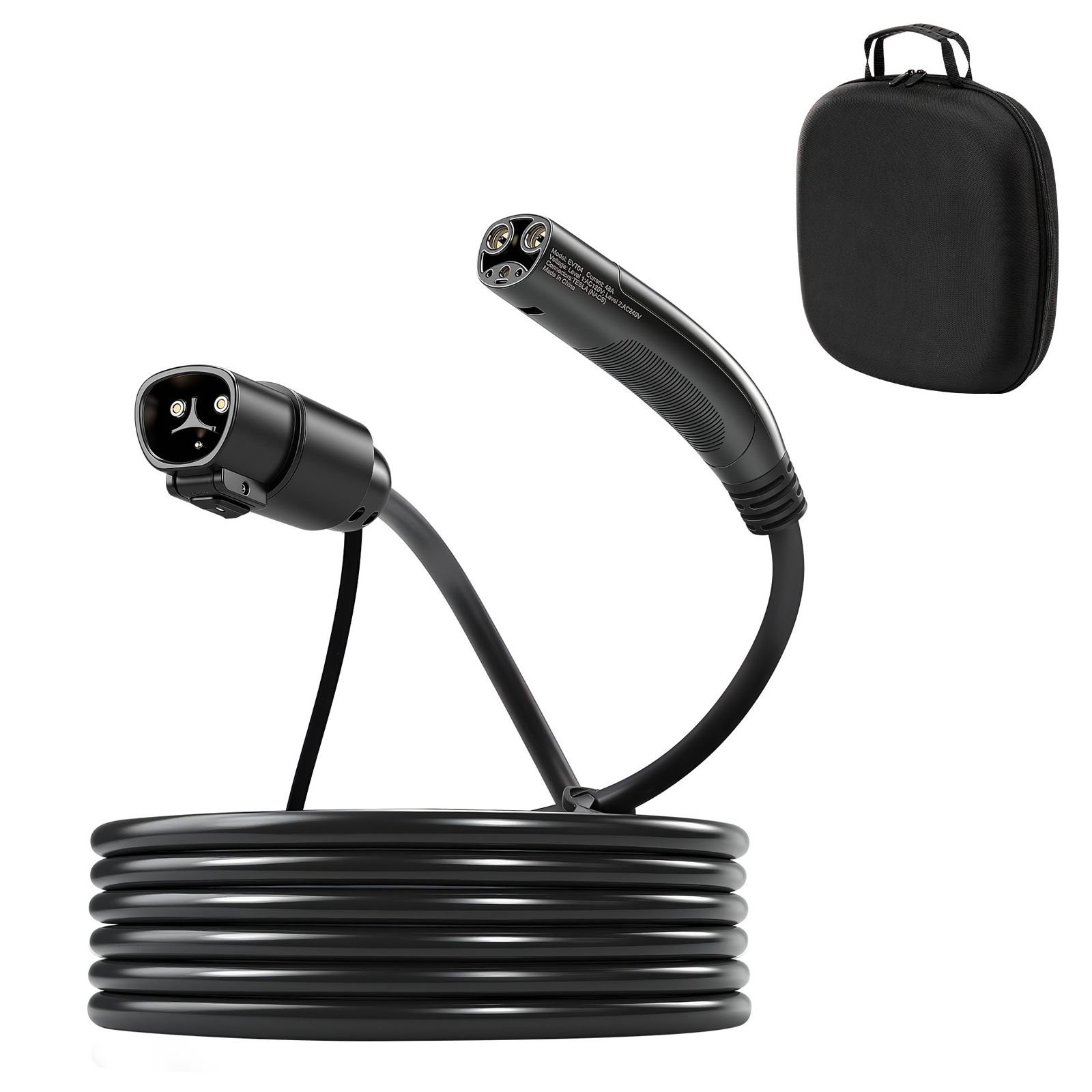 ev charger extension cable for tesla 48amp 21 ft max 240v 1152 kw with nacs plug ev extension cord for level 12 tesla mobilewall connectordestination charger model yx3s carrying bag.jpg