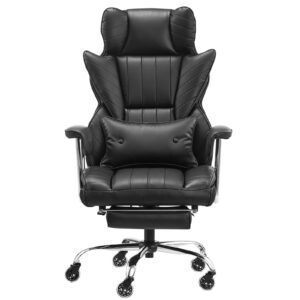 executive office chair with footrest 400lb capacity office chair with lumbar pillow removable armrests heavy duty ergonomic chair pu leather reclining home office desk chairs black 2.jpg