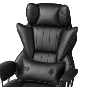 executive office chair with footrest 400lb capacity office chair with lumbar pillow removable armrests heavy duty ergonomic chair pu leather reclining home office desk chairs black 3.jpg