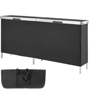 extra long folding portable bar table tradeshow podium table for indoor outdoor party picnic exhibition includes carrying case storage shelf and black skirt 7795 x 1516 x 3465 1.jpg