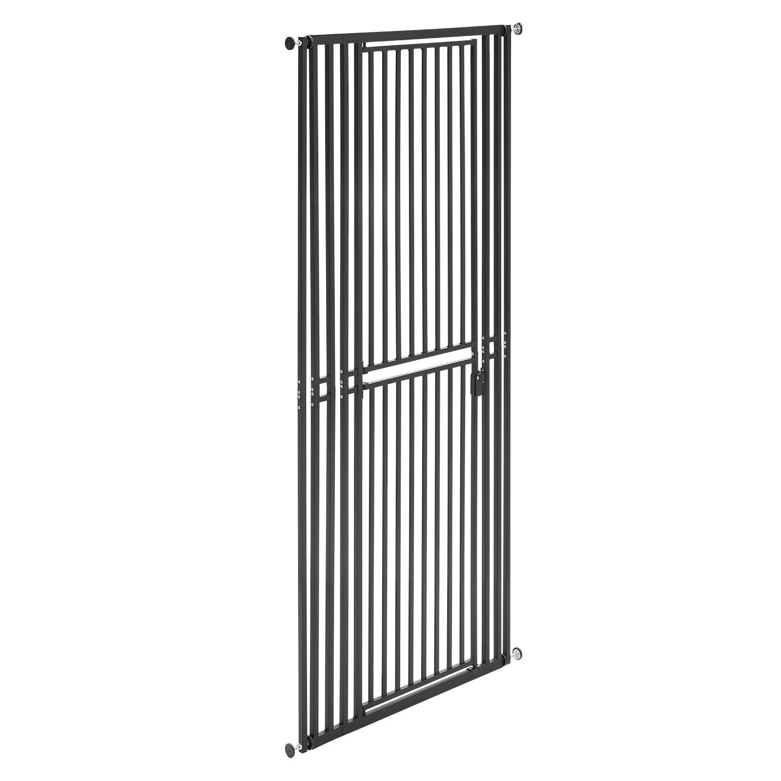 extra tall pet gate for cats 28 34 in adjustable width 787 in high dog gate with pressure mount kit and wall mount kit 12 in narrow bar spacing for stairs doorways and house black.jpg