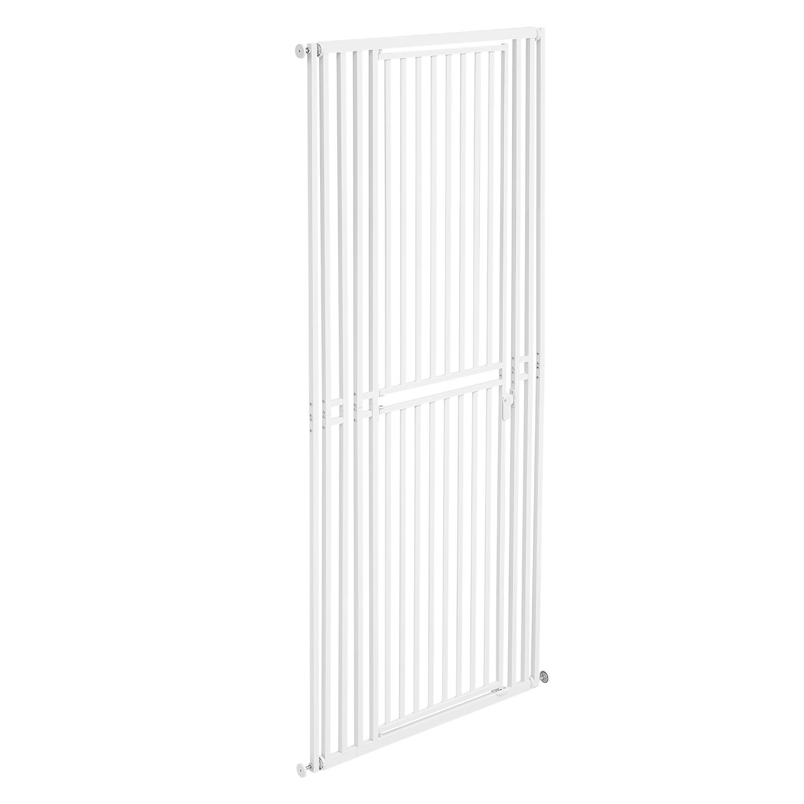 extra tall pet gate for cats 28 34 in adjustable width 787 in high dog gate with pressure mount kit and wall mount kit 12 in narrow bar spacing for stairs doorways and house white.jpg