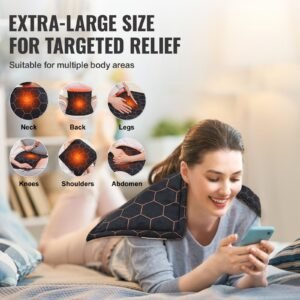far infrared heating pad 12 x 24 weighted heating pad with far infrared therapy 4 temperature settings 2 hour auto off electric heating pad for back neck shoulder abdomen pain relief 2.jpg