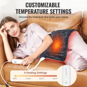 far infrared heating pad 12 x 24 weighted heating pad with far infrared therapy 4 temperature settings 2 hour auto off electric heating pad for back neck shoulder abdomen pain relief 3.jpg
