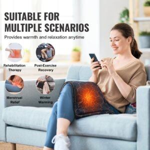 far infrared heating pad 12 x 24 weighted heating pad with far infrared therapy 4 temperature settings 2 hour auto off electric heating pad for back neck shoulder abdomen pain relief 5.jpg