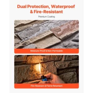 faux stacked stone panel, 45.6 x 12.8 in artificial stone wall panels, high density pu stones siding panel, easy to cut, rock panels for interior and exterior decorations, brick red