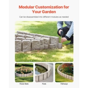 faux stone landscape edging 472 x 9 in realistic lawn edging flexible brick sized garden edging border with anchoring spikes fade resistant yard edging for driveways walkway beige 1.jpg