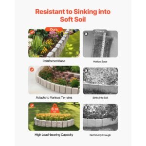 faux stone landscape edging 472 x 9 in realistic lawn edging flexible brick sized garden edging border with anchoring spikes fade resistant yard edging for driveways walkway beige 2.jpg