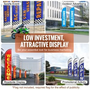 feather flag pole kit 3 packs swooper flag pole 163 ft sign flag poles for business advertising flags outdoor with ground stakes and a carrying bag flag not included 3.jpg