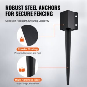 fence post anchor ground spike 4 pack 24 x 4 x 4 inches outer diameter inner diameter 35 x35 inches metal black powder coated post stake ground for mailbox deck garden railing 2.jpg