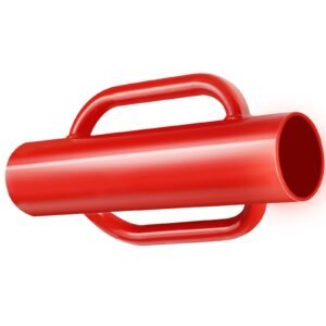Fence Post Driver with Handles, 2.7 in Inner Diameter T Post Pole Pounder, 14LB Heavy Duty Carbon Steel Hand Post Rammer, Farm Fencing Hole Digger for U Channel, Sign Pole, Wooden Post, Red