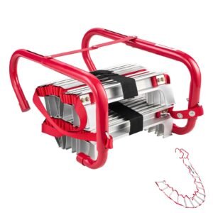 Fire Escape Ladder, 2-Story 13FT Retractable Emergency Fire Ladder, Lightweight Aluminum Alloy Safety Escape Ladders with Sturdy Polyester Strap, Anti-Slip Rung & Wide Steps, 1000LBS Max Loading