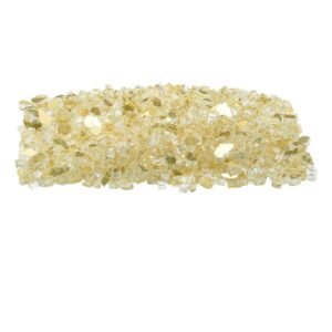 Fire Glass, 10 LBS / 4.5 KG High-Temperature Resistant Fireplace Rocks, 1/2-Inch / 12.7 mm Reflective & Smokeless Firepit Glass Rock, High Luster Stone Landscaping for Fire Pit Table, Gold