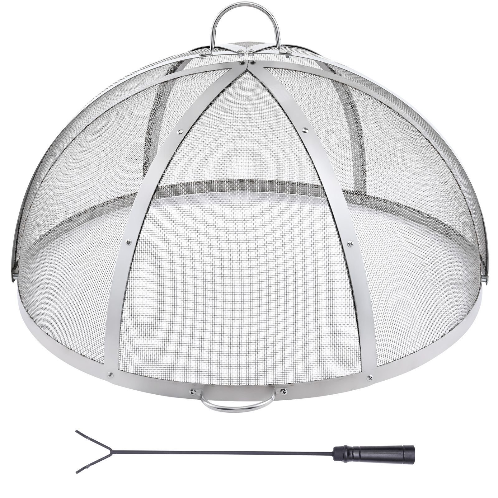firepit spark screen lid, 30" diameter, outdoor firepit ring cover round accessories, fire pit metal cover, easy opening stainless steel fire ring covers for outdoor patio fire pits backyard