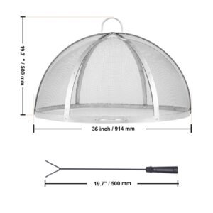 firepit spark screen lid 36 diameter outdoor firepit ring cover round accessories fire pit metal cover easy opening stainless steel fire ring covers for outdoor patio fire pits backyard 4.jpg