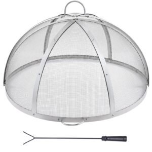 Firepit Spark Screen Lid, 40" Diameter, Outdoor Firepit Ring Cover Round Accessories, Fire Pit Metal Cover, Easy-Opening Stainless Steel Fire Ring Covers for Outdoor Patio Fire Pits Backyard