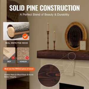 fireplace mantel 60 x 8 x 6 50 lbs weight capacity natural wood mantel for over fireplace wall mounted floating farmhouse shelf handcrafted fireplace mantel for wall decor rustic brown 3.jpg