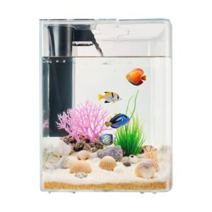 fish tank aquarium 2 gallon arch ultra clear gpps starter smart tank adjustable 3 color lighting self cleaning system fishbowl for freshwater saltwater fish home office or pet use 4.jpg