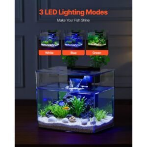 fish tank aquarium 35 gallon arch ultra clear gpps starter smart tank adjustable 3 color lighting self cleaning system fishbowl for freshwater saltwater fish home office or pet use 1.jpg