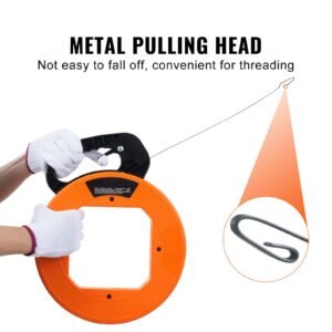 fish tape 120 foot 18 inch steel wire puller with optimized housing and handle easy to use cable puller tool flexible wire fishing tools for walls and electrical conduit non conductive 5.jpg