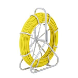 fish tape fiberglass 425 ft 14 inch duct rodder fishtape wire puller cable running rod with steel reel stand 3 pulling heads fishing tools for walls and electrical conduit non conductive 5.jpg