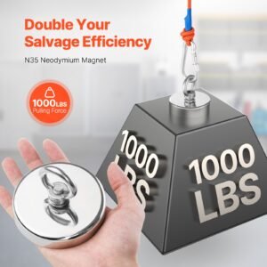 fishing magnet 1000 lbs454 kg pulling force super strong neodymium fishing magnet rare earth magnet with handle diameter 272 in69 mm for retrieving in river magnetic fishing heavy hanging 1.jpg